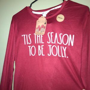 NWT CHRISTMAS Rae Dunn "'TIS THE SEASON TO BE JOLLY" Men's Pajama Set size Large